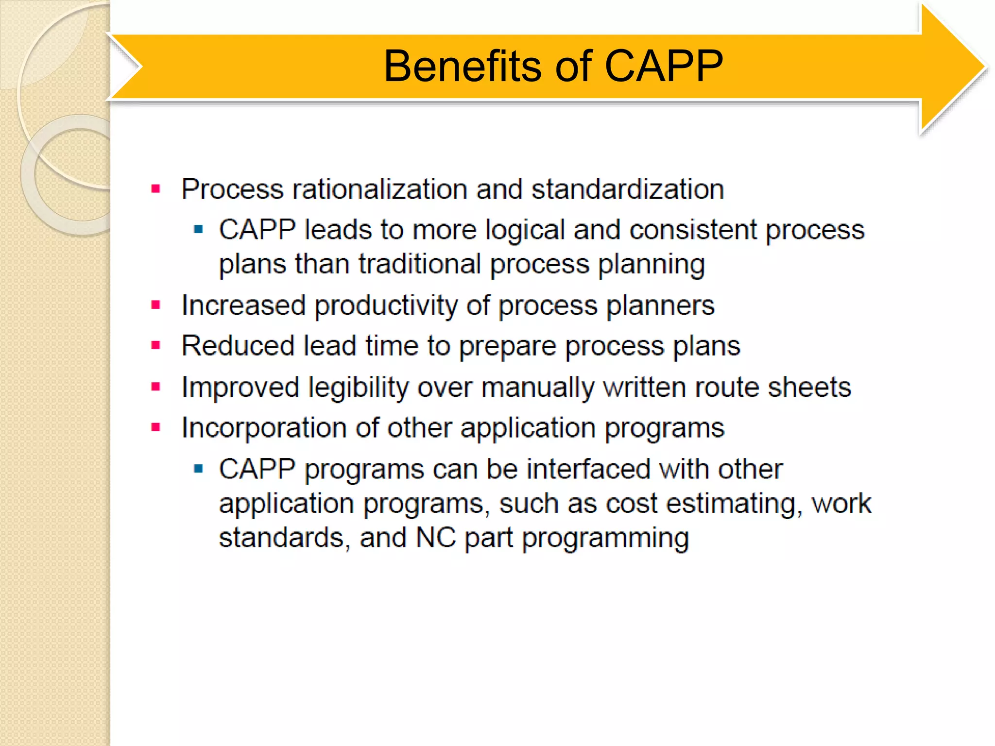 Benefits of CAPP
 