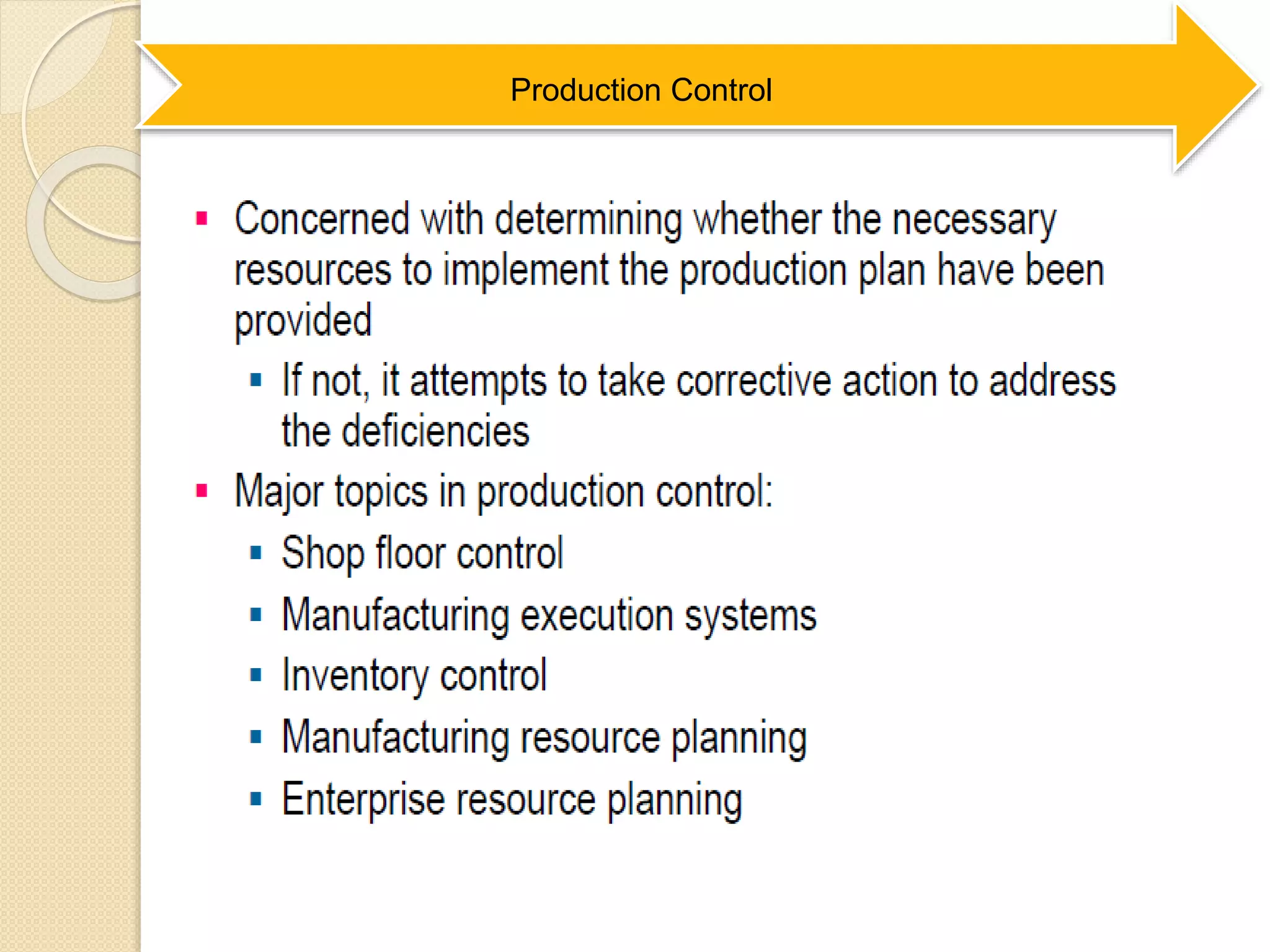 Production Control
 