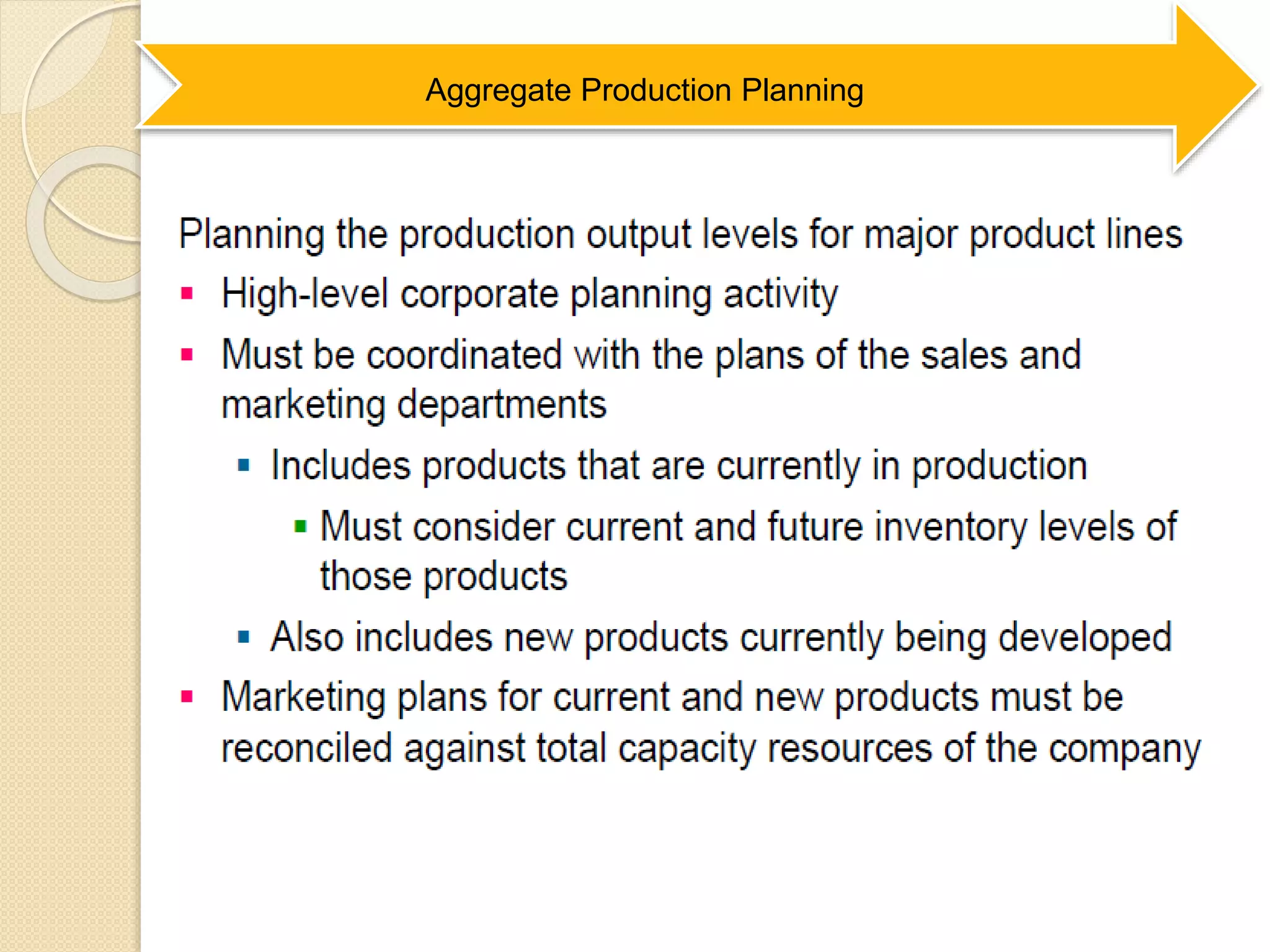 Aggregate Production Planning
 