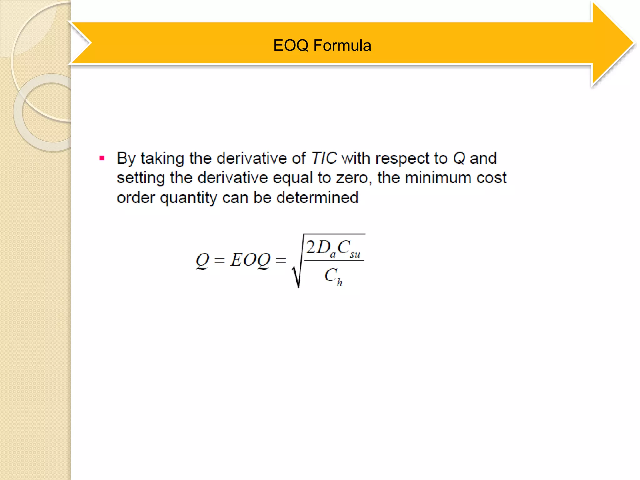 EOQ Formula
 