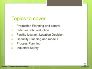 Production planning and control module 3 (OM) | PPTX