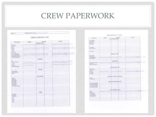 CREW PAPERWORK
 