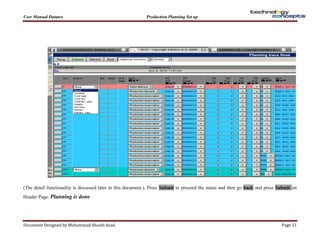 Production planning setup in datatex now | PDF