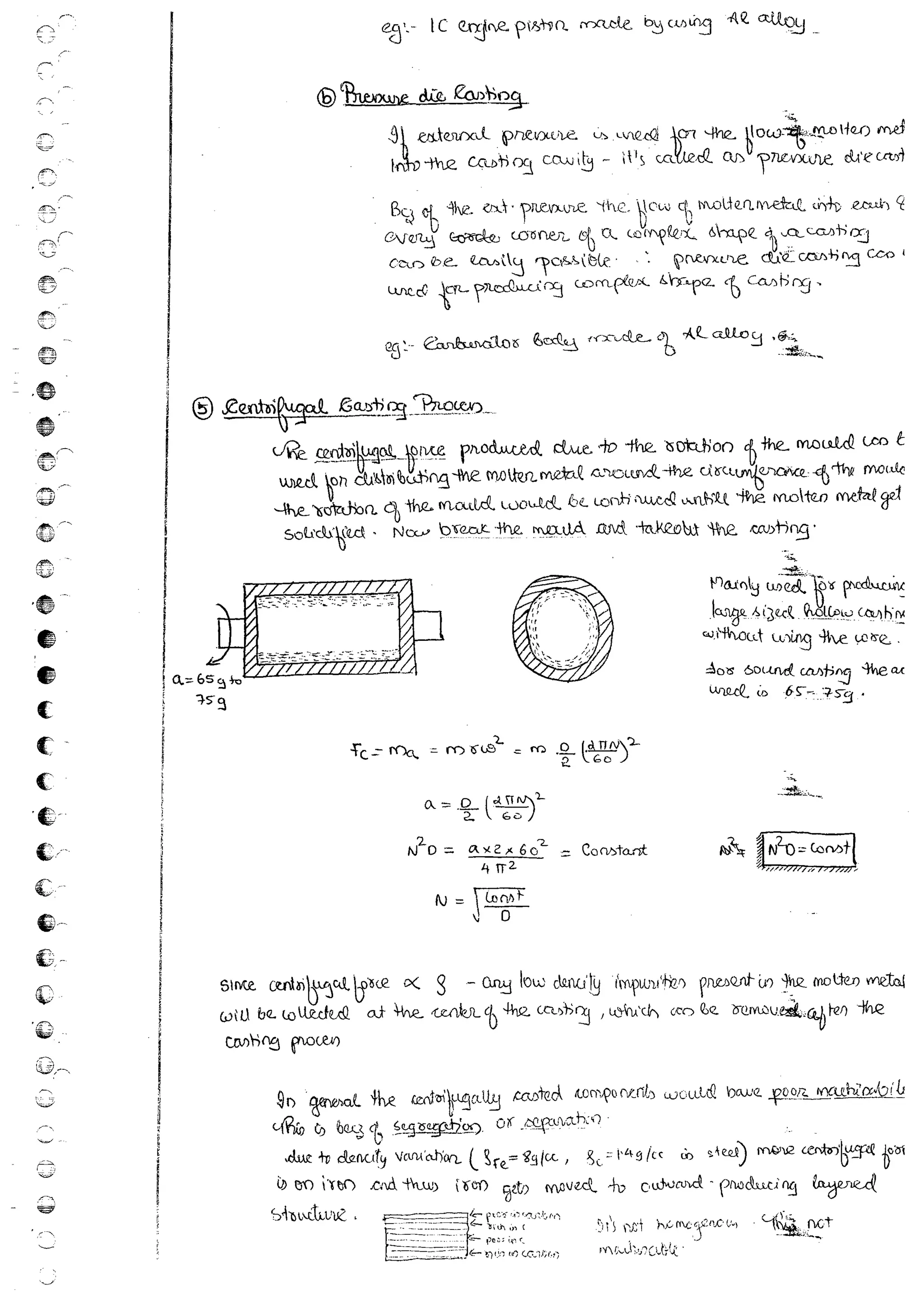 Production Process 1 Mechanical Engineering Handwritten classes Notes (Study Materials) for IES PSUs GATE