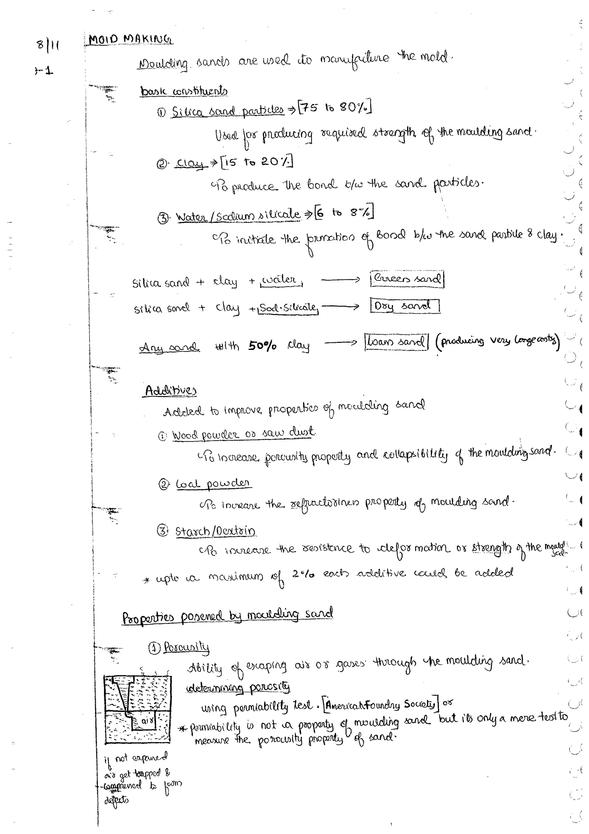Production Process 1 Mechanical Engineering Handwritten classes Notes (Study Materials) for IES PSUs GATE