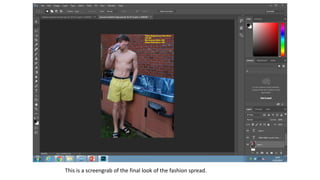 This is a screengrab of the final look of the fashion spread.
 