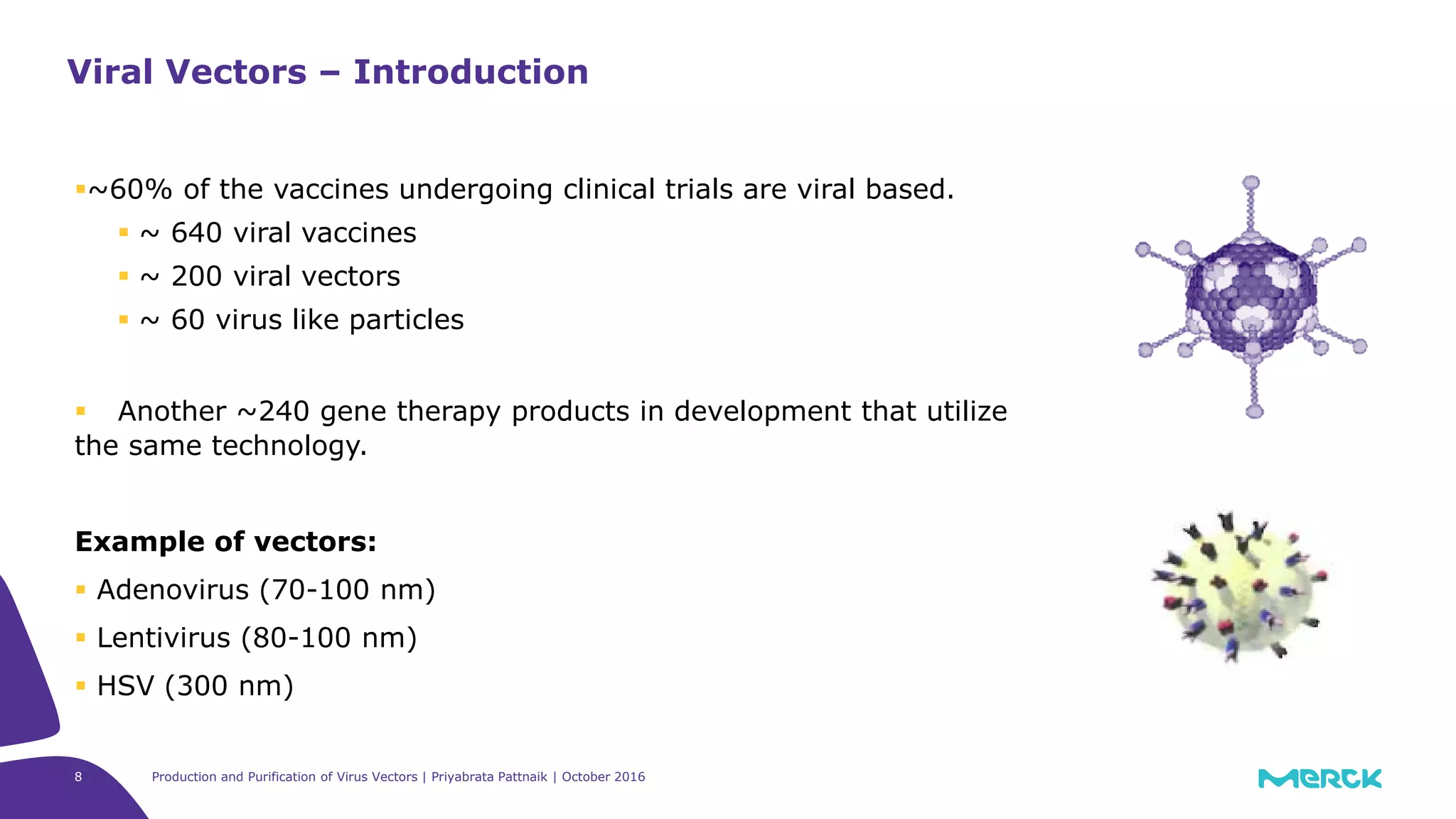 Production and purification of Viral vectors for gene and cell therapy ...
