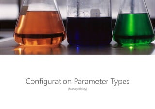 Configuration Parameter Types

(Manageability)
 