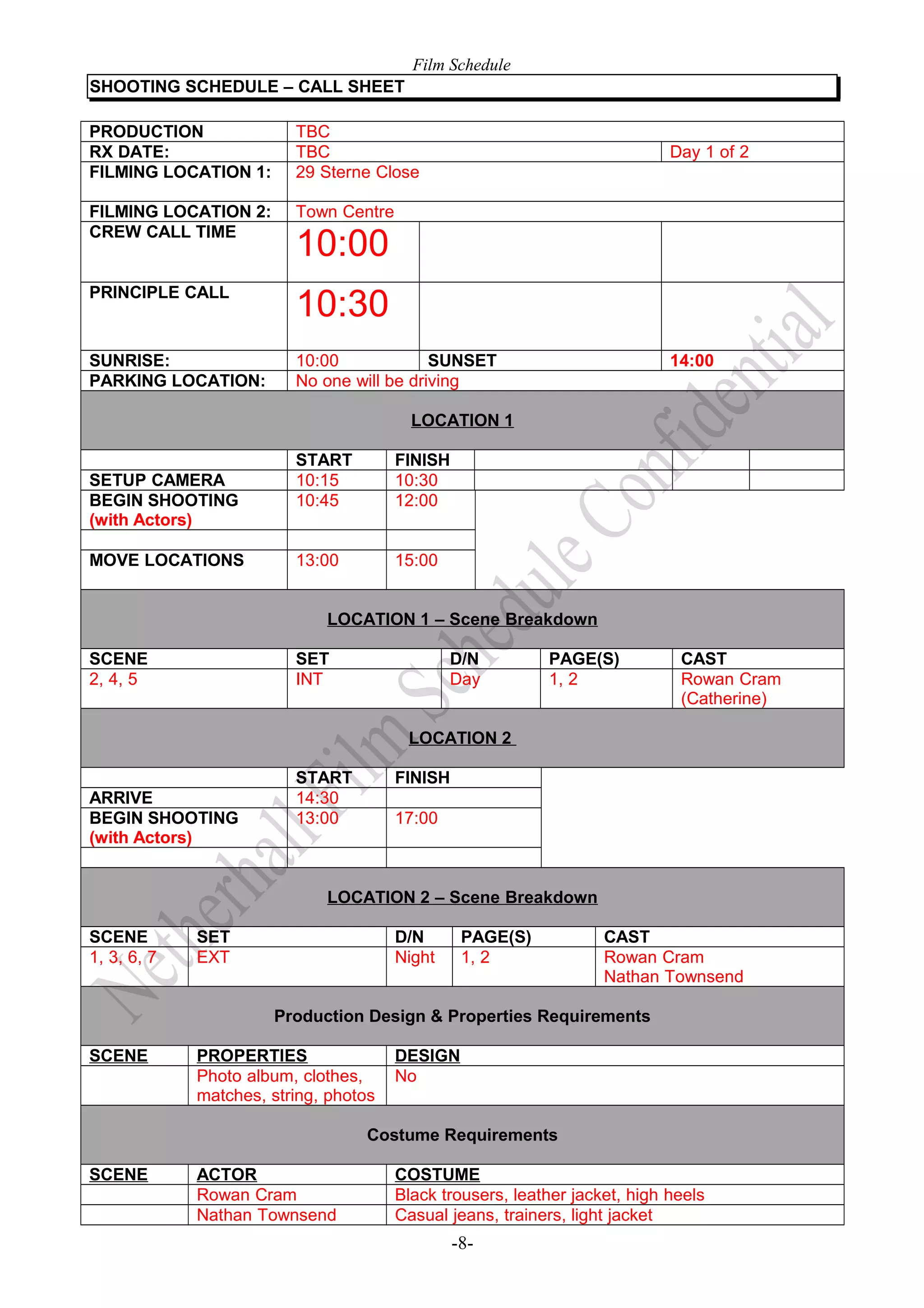 Production schedule | PDF