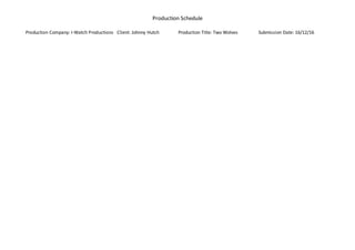 Production Schedule for our Music Video | DOCX