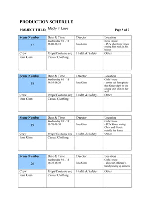 Production schedule 17-20