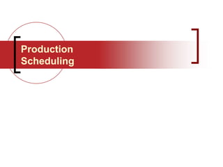 Production
Scheduling
 