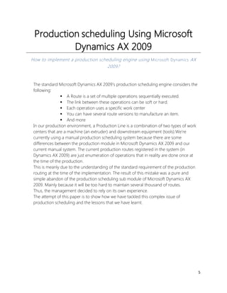 Production Scheduling Using Microsoft Dynamics AX | PDF