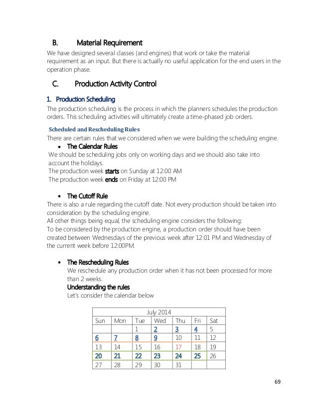 production scheduler job description