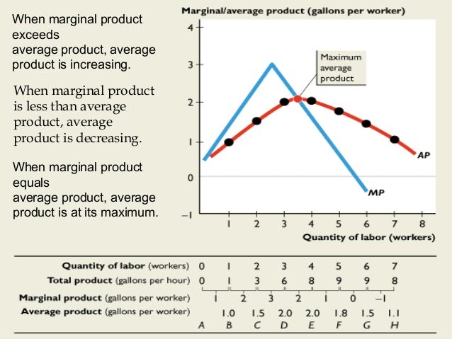 If Average Product Is Less Than Marginal Product: Production curves