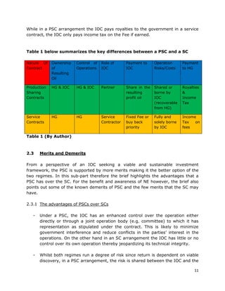 Ioc Risks Production sharing agreements vs service contracts from the view of an ...