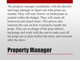 Production staff positions in theater | PPTX