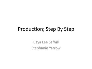 Production; Step By Step
Baya Lee Safhill
Stephanie Yarrow
 