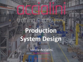 Accialini Training & Consulting
Senior Consultant
Production
System Design
Nicola Accialini
 
