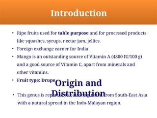 Mango Introduction (Horticulture)Production Technology of Mango .pptx