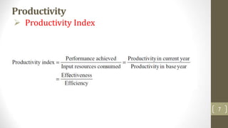 The concept of Production and Productivity | PPT