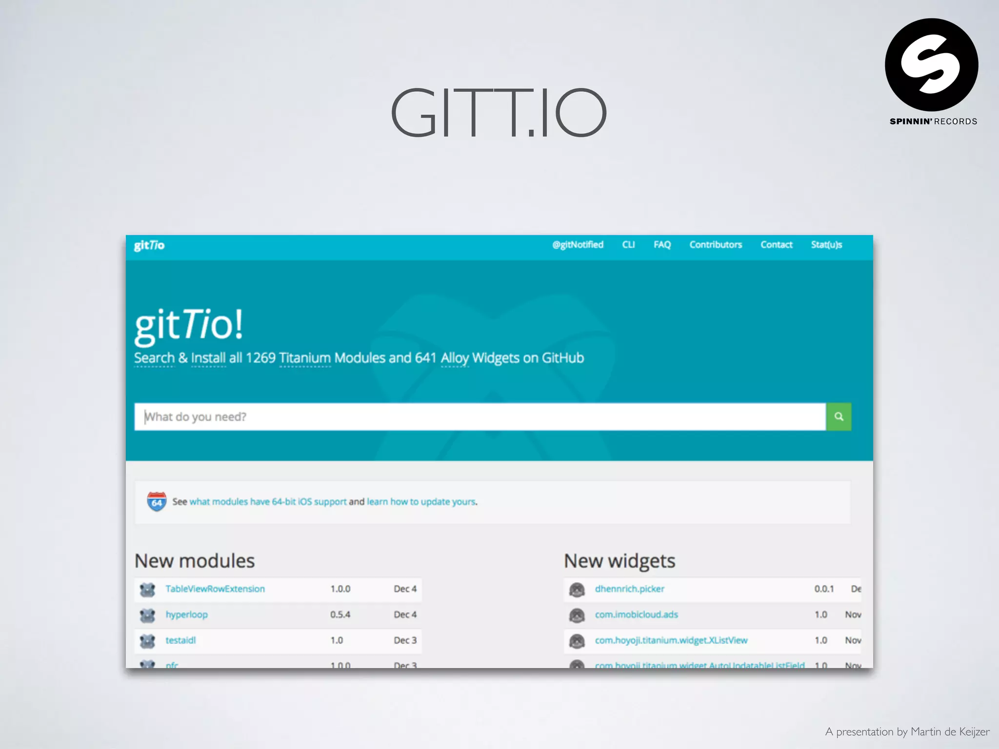 A presentation by Martin de Keijzer
GITT.IO
 