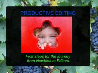 PRODUCTIVE EDITING First steps for the journey  from Newbies to Editors. 