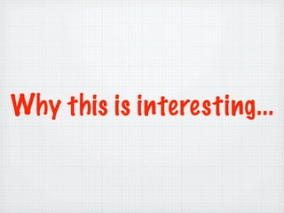 Why this is interesting...
 