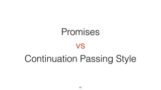 Promises
vs
Continuation Passing Style
60
 