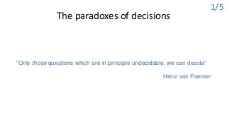 3/5
The paradoxes of decisions
time = (before | after)
decision
 