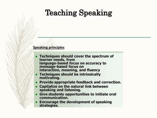 Teaching Speaking
Speaking principles
 