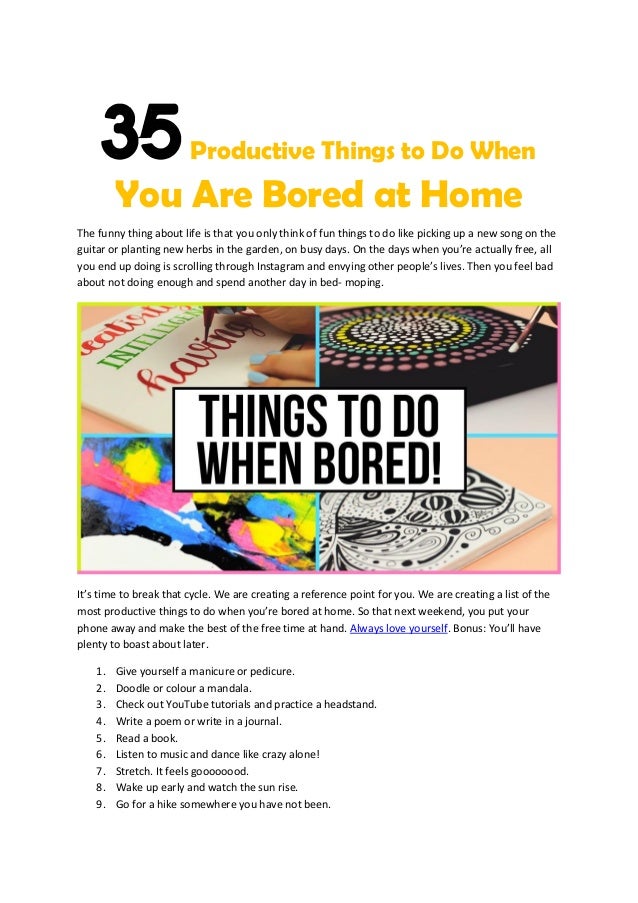 Productive Things To Do When You Are Bored At Home