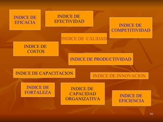 INDICE DE EFICACIA INDICE DE  EFECTIVIDAD INDICE DE  COMPETITIVIDAD INDICE DE  COSTOS INDICE DE PRODUCTIVIDAD INDICE DE FORTALEZA INDICE DE  CAPACIDAD ORGANIZATIVA INDICE DE  EFICIENCIA INDICE DE CAPACITACION INDICE DE  CALIDAD INDICE DE INNOVACION 