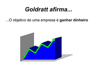 Goldratt afirma... ...O objetivo de uma empresa é  ganhar dinheiro 