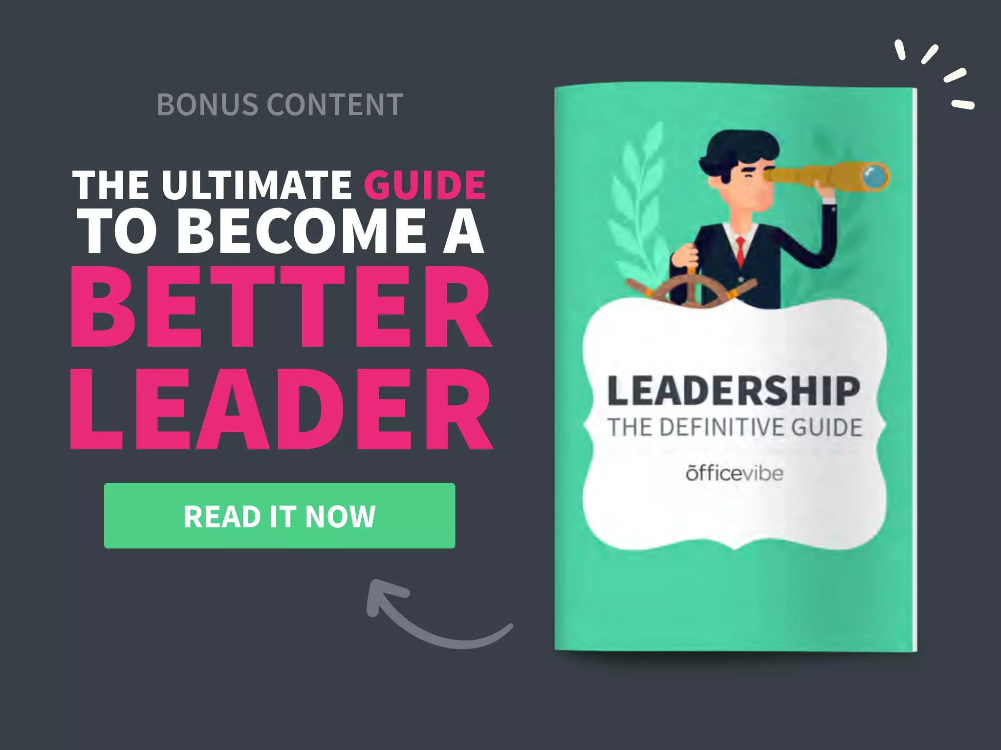 READ IT NOW
THE ULTIMATE GUIDE
BONUS CONTENT
TO BECOME A
BETTER
LEADER
 