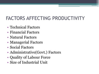 Productivity and efficiency