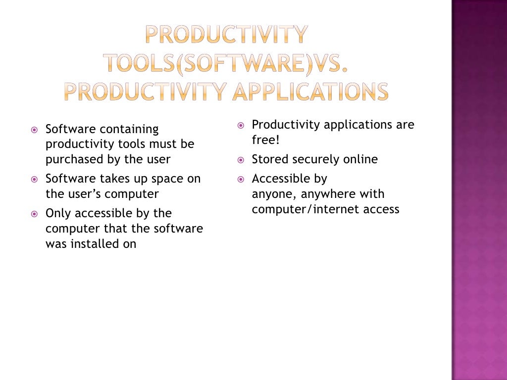 Productivity applications
