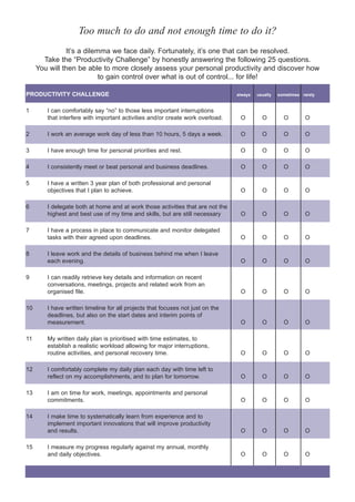 Productivity Challenge | PDF