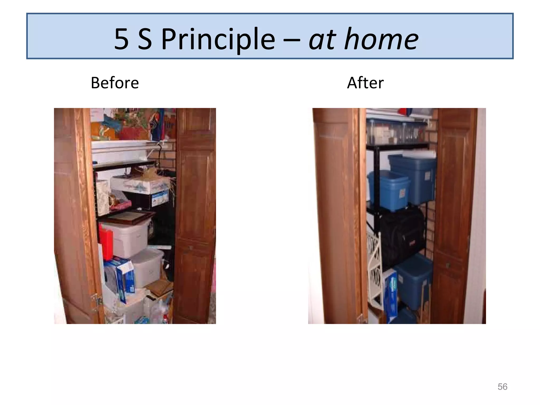 5 S Principle – at home
56
Before After
 