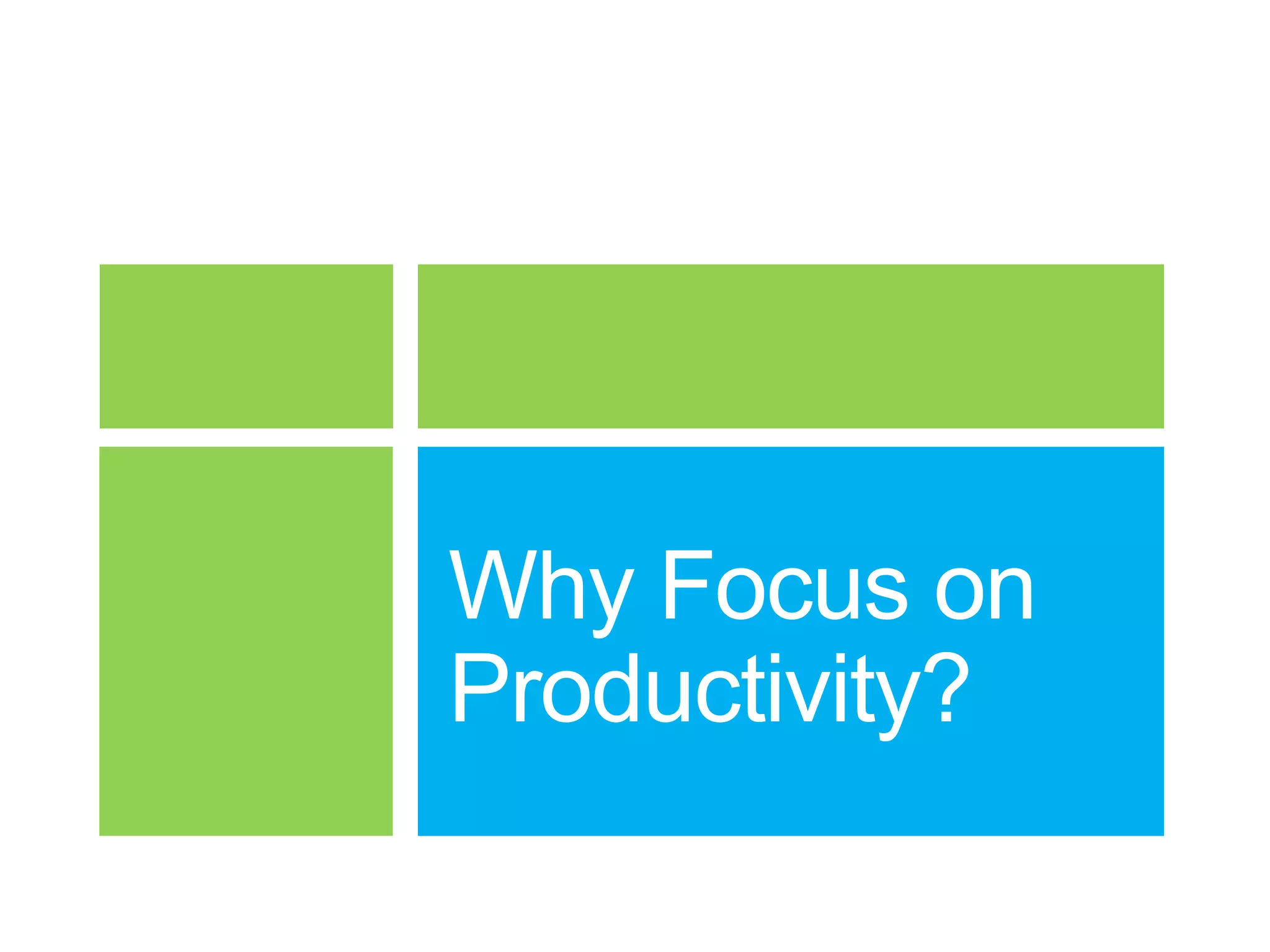 Why Focus on
Productivity?

 