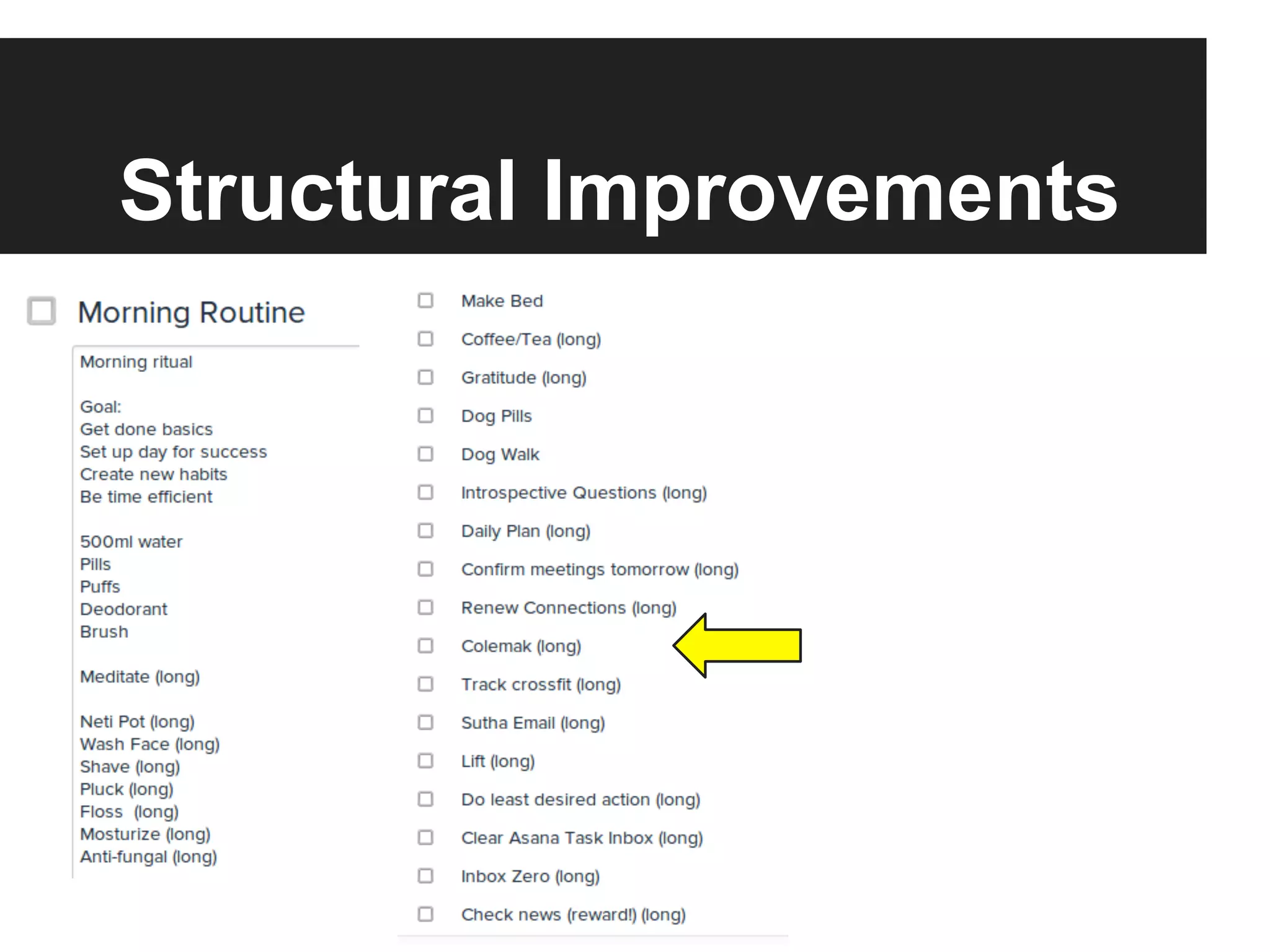 Structural Improvements