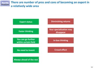 141
Who have to first define your field and the level of your
excellence
Sales Marketing Operations Programming
▪ Current level
▪ Target level
 