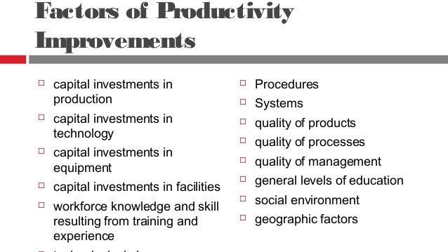 Productivity improvement slide share Productivity improvement slide share