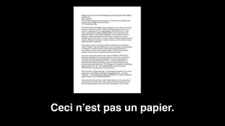 Ceci nʼest pas un papier.
 