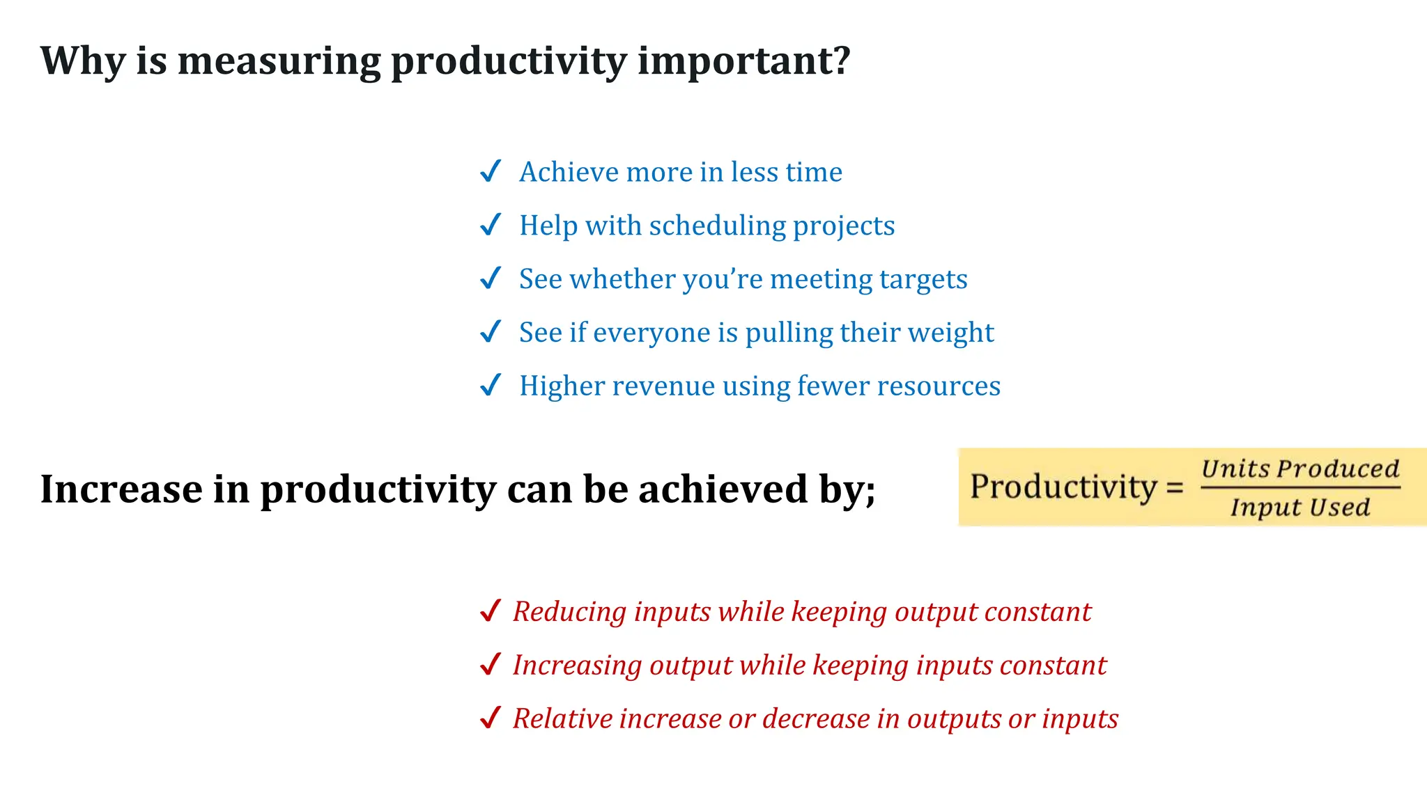 solved productivity increases whena. outputs... Productivity Measurement, Types with solved Examples.pptx