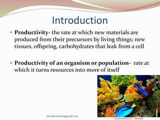 Image showcasing Productivity of coral reefs | PPT