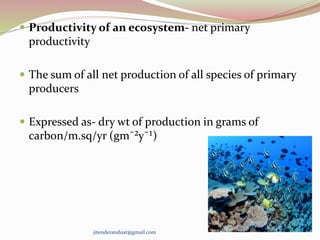 Picture of Productivity of coral reefs | PPTX