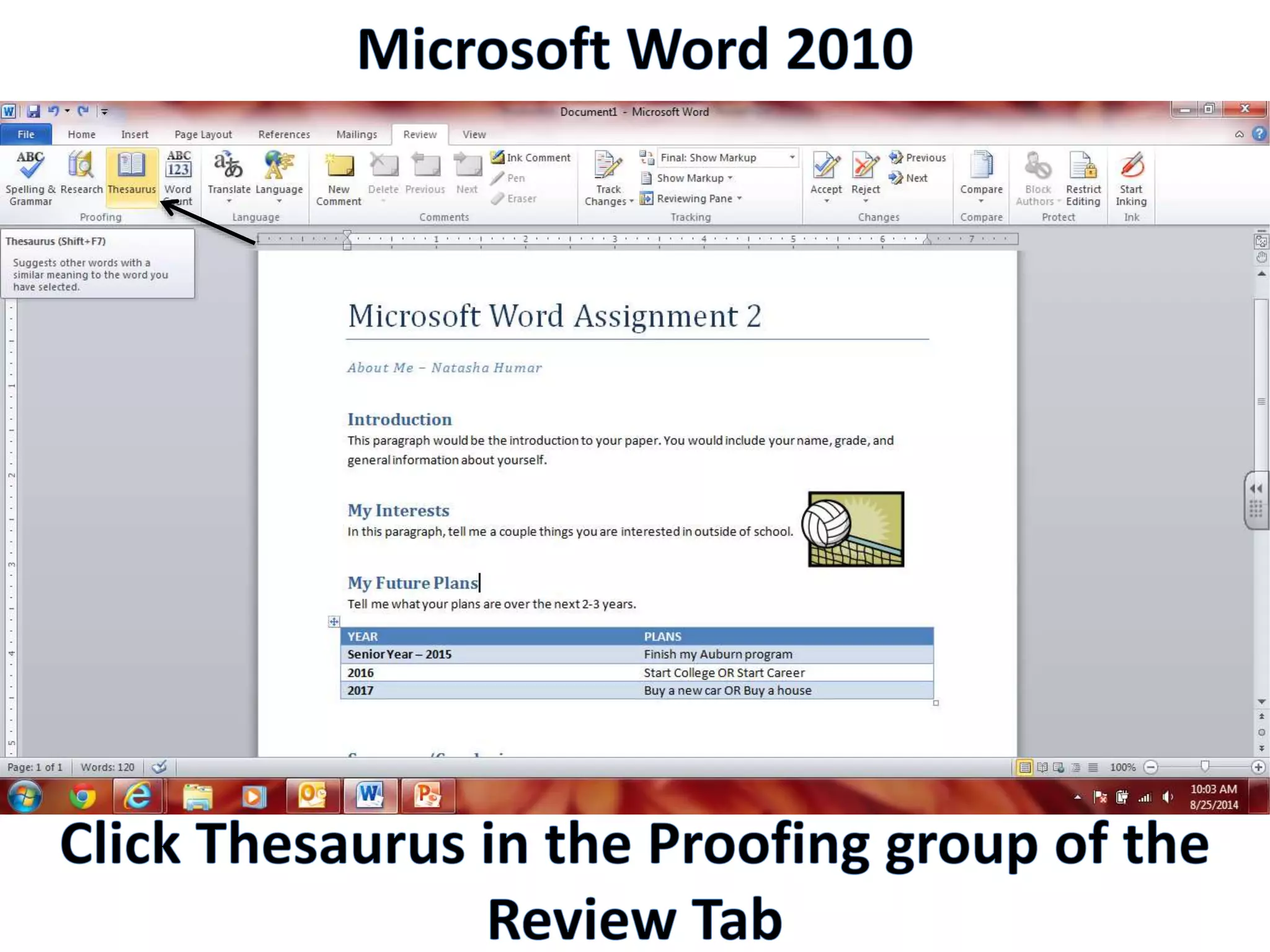 Productivity Programs - Word 2010