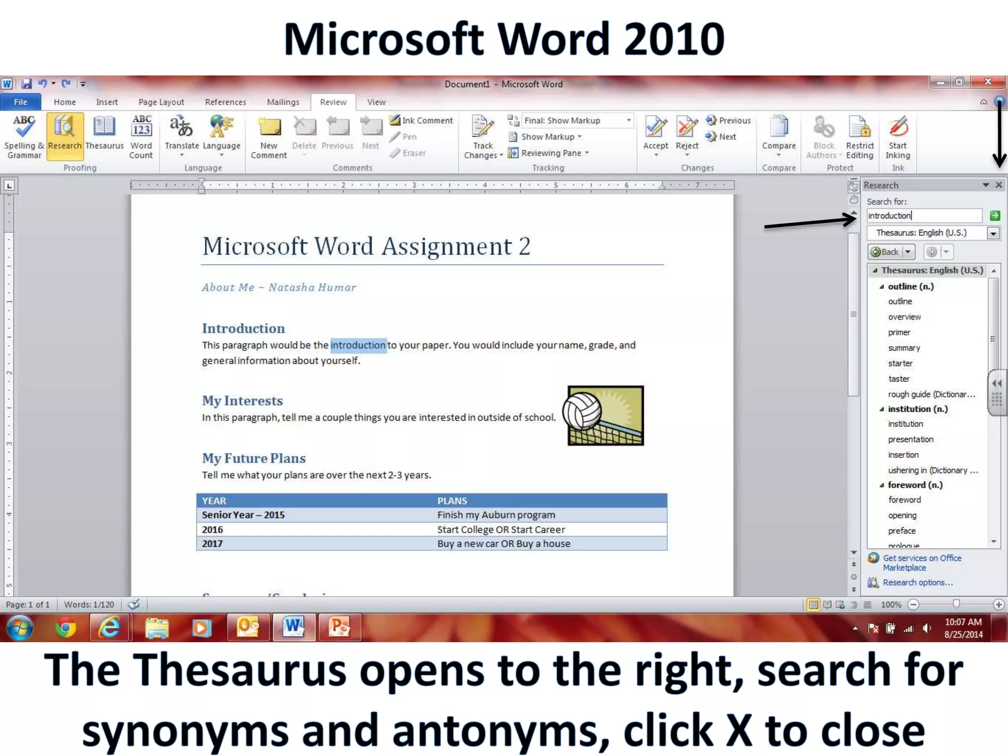 Productivity Programs - Word 2010
