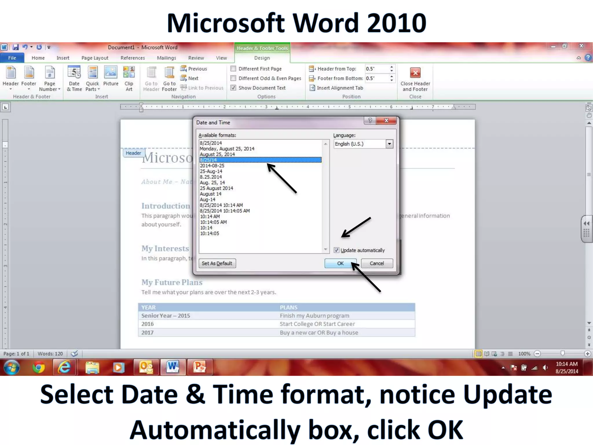Productivity Programs - Word 2010
